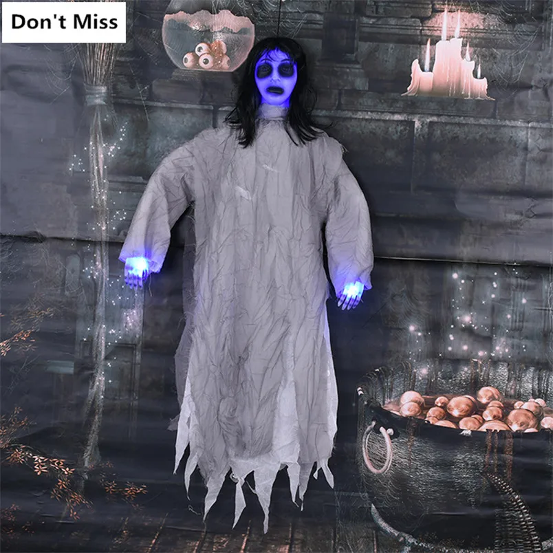 Beautiful Female Ghost Bright Eye Electric Scary Woman Ghost Creepy Halloween Hanging Ghosts Voice Control Halloween Decor
Beautiful Female Ghost Bright Eye Electric Scary Woman Ghost Creepy Halloween Hanging Ghosts Voice Control Halloween Decor