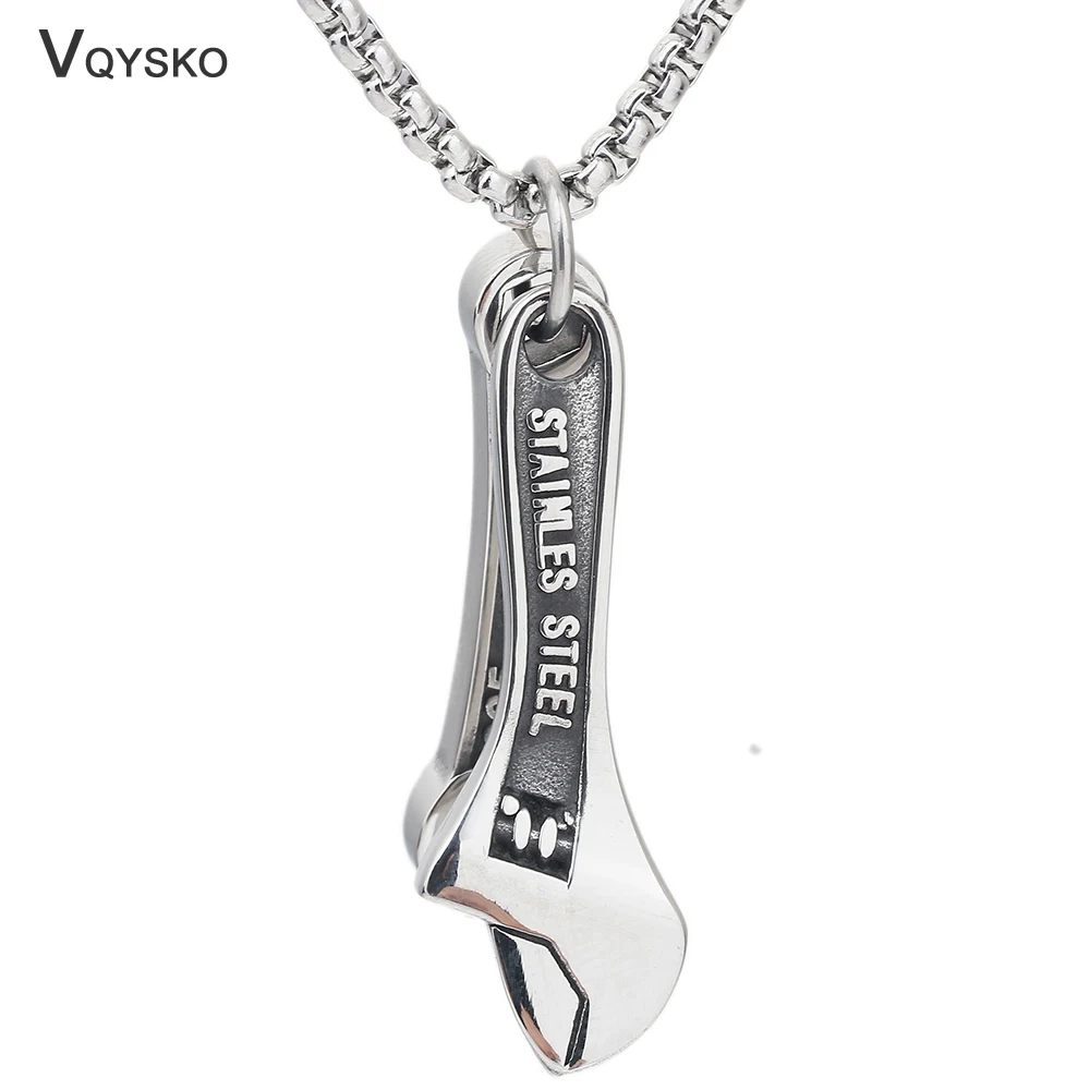 Men's Stainless Steel Wrench Spanner Pendants Necklaces With Silver Color Link Chain Hot Punk Gifts Jewelry Necklace for Men
Men's Stainless Steel Wrench Spanner Pendants Necklaces With Silver Color Link Chain Hot Punk Gifts Jewelry Necklace for Men