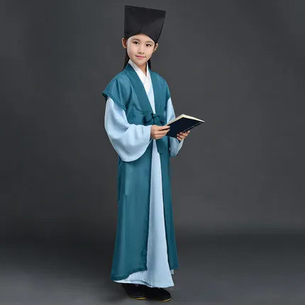 Chinese Traditional Hanfu Robe + Coat+hat Ancient Student School Uniform Boy Han Dynasty Girls National orient Dance Clothes 90
Chinese Traditional Hanfu Robe + Coat+hat Ancient Student School Uniform Boy Han Dynasty Girls National orient Dance Clothes 90