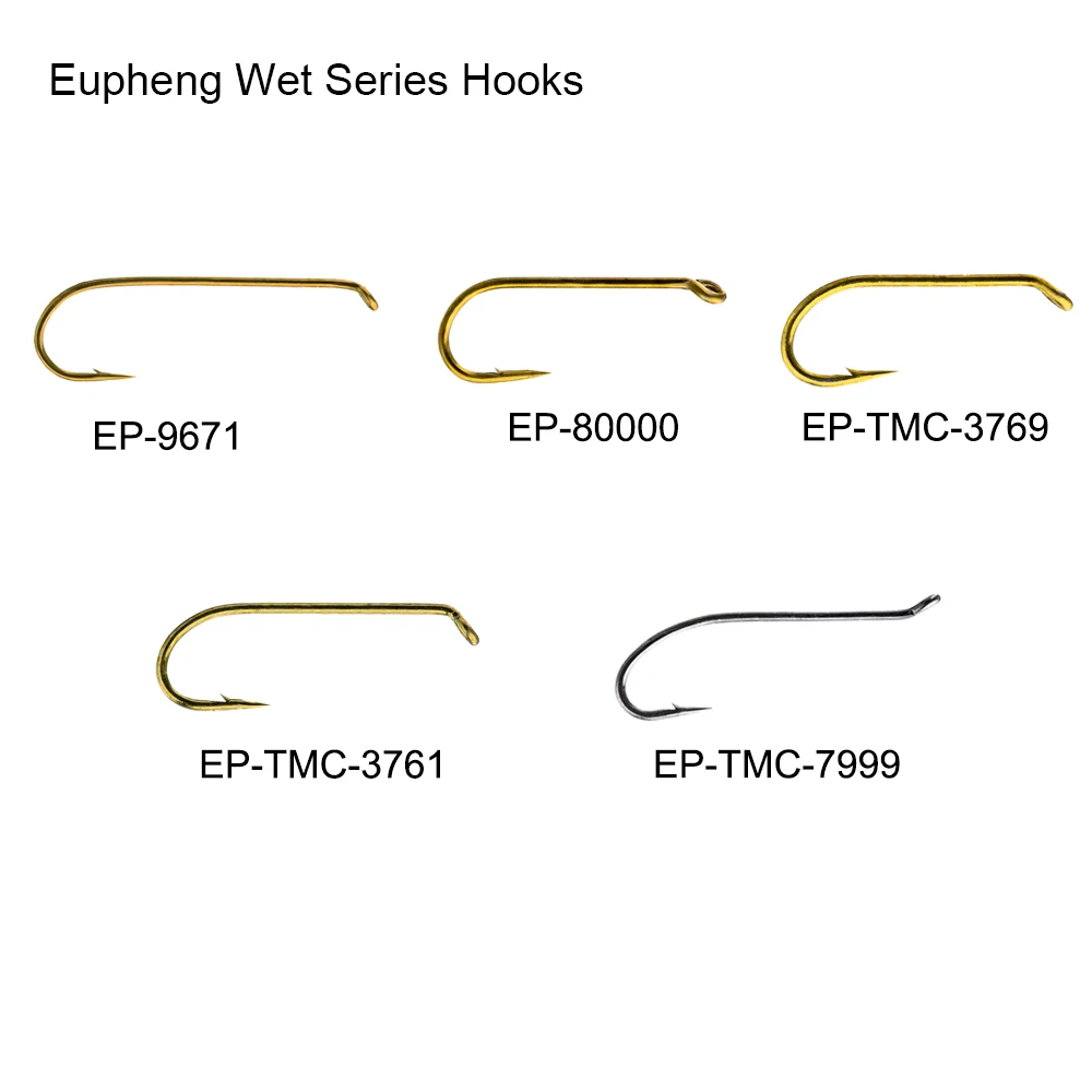 Eupheng 100 шт. рыболовные крючки для влажной рыбалки Nymph Salmon Steelhead Streamer Barb бронза
