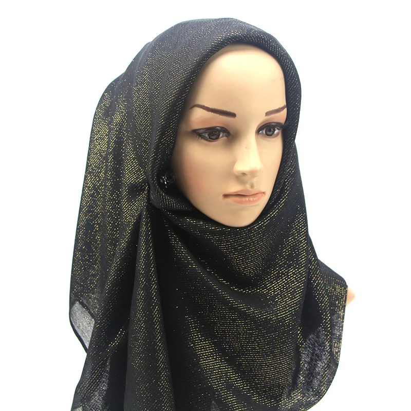 2019 Luxury Gold Shimmer Glitter Hijab Scarf Women Spring Summer Plain Black Red Black Long Wrap Shawls Ladies Scarves Foulard
2019 Luxury Gold Shimmer Glitter Hijab Scarf Women Spring Summer Plain Black Red Black Long Wrap Shawls Ladies Scarves Foulard