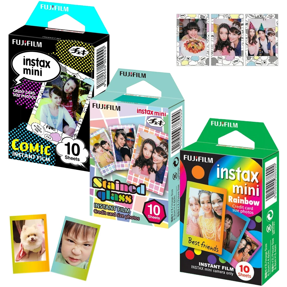 Fujifilm Instax Mini Cartoon Film Rainbow + Comic + Stained Glass Films 30 pcs for Fuji Instant Mini 8 Plus 90 25 70 Camera SP-1
Fujifilm Instax Mini Cartoon Film Rainbow + Comic + Stained Glass Films 30 pcs for Fuji Instant Mini 8 Plus 90 25 70 Camera SP-1