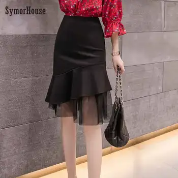 Plus Size 5XL Pencil Skirts New Mesh Patchwork Fashion Women's Bodycon Mermaid Skirt High Waist Slim Midi Skirt Gray Red 
Plus Size 5XL Pencil Skirts New Mesh Patchwork Fashion Women's Bodycon Mermaid Skirt High Waist Slim Midi Skirt Gray Red