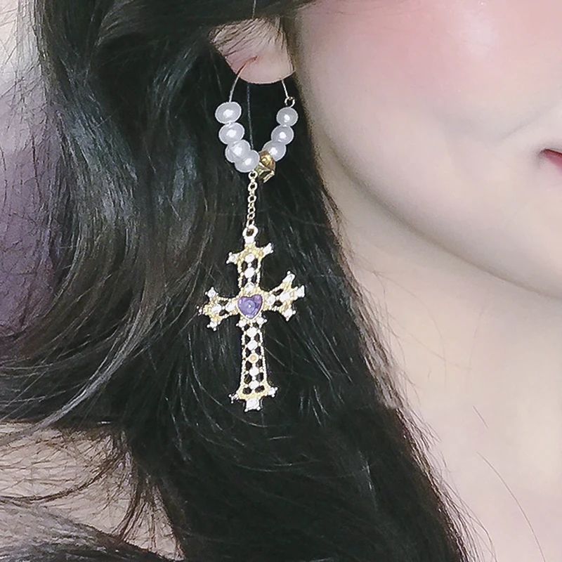 Luxury Round Pearl Dangle Earrings Women Charm Cross Rhinestone Love Asymmetric Drop Earring Fashion Korean Jewelry Brincos
Luxury Round Pearl Dangle Earrings Women Charm Cross Rhinestone Love Asymmetric Drop Earring Fashion Korean Jewelry Brincos