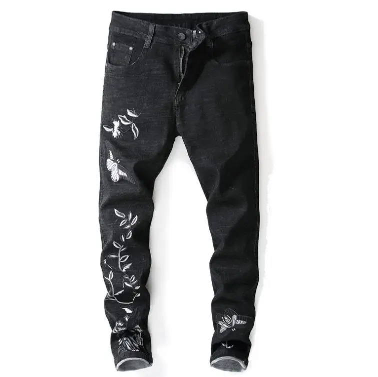 Fashion Floral Flower Embroidered Men's Jeans Patches Vintage Stretch Denim Skinny Trousers Black Size 38 #15015
Fashion Floral Flower Embroidered Men's Jeans Patches Vintage Stretch Denim Skinny Trousers Black Size 38 #15015