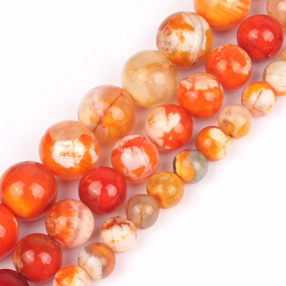 Smooth Round Bead Ball orange Cracked Agates Stone Beads For DIY Necklace Bracelets Jewelry Making 15" Free Shipping
Smooth Round Bead Ball orange Cracked Agates Stone Beads For DIY Necklace Bracelets Jewelry Making 15" Free Shipping