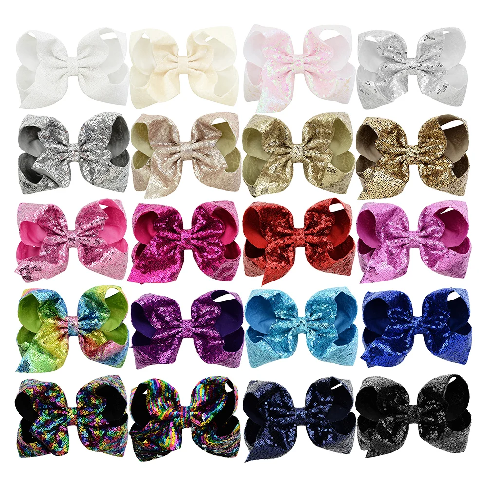 20 Bulk 8 Inch Large Rainbow Sequin Hair Bows Handmade Glitter Sparkly Boutique Alligator Clips for Girls Toddlers Teens Women
20 Bulk 8 Inch Large Rainbow Sequin Hair Bows Handmade Glitter Sparkly Boutique Alligator Clips for Girls Toddlers Teens Women