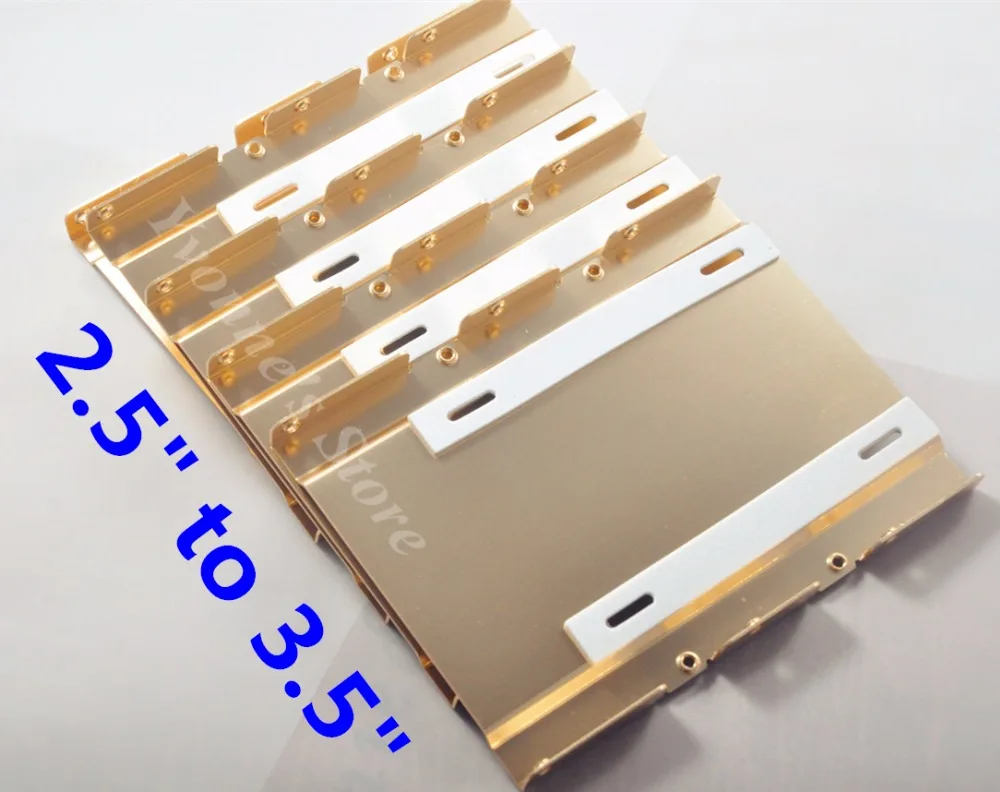 High Quality Aluminum Gold 2.5" SSD to 3.5" SATA Adapter HDD Tray Converter SAS HDD Bracket Bay Caddy with shock-absorbing EVA
High Quality Aluminum Gold 2.5" SSD to 3.5" SATA Adapter HDD Tray Converter SAS HDD Bracket Bay Caddy with shock-absorbing EVA