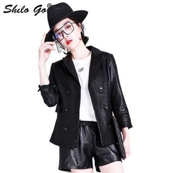 SHILO GO Leather Trench Womens Spring Fashion sheepskin genuine leather coat lapel collar double breasted office lady coat
SHILO GO Leather Trench Womens Spring Fashion sheepskin genuine leather coat lapel collar double breasted office lady coat