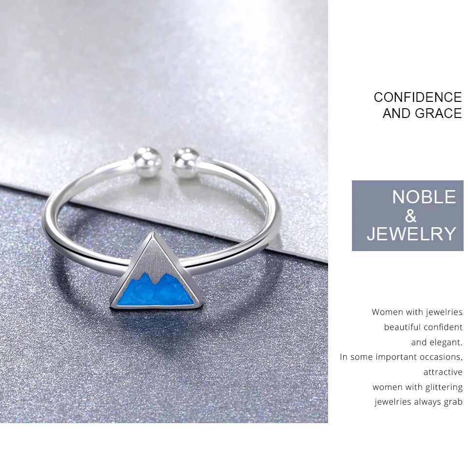 WOSTU Real 925 Sterling Silver Geometric Triangle Open Finger Rings For Women Man Cool Fine Jewelry Adjustable Ring Gift CSR158