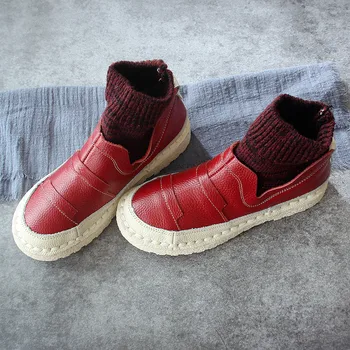 Leather Handmade Original Ladies Boots Retro Art Soft Bottom Boots Korean Fashion Women Shoes
Leather Handmade Original Ladies Boots Retro Art Soft Bottom Boots Korean Fashion Women Shoes