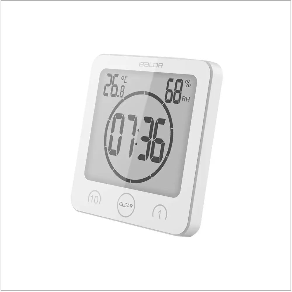 LCD Digital Wall Clock Touch Control Bathroom Thermometer Suction Countdown Alarm Timer Waterproof Thermometer Hygrothermograph
LCD Digital Wall Clock Touch Control Bathroom Thermometer Suction Countdown Alarm Timer Waterproof Thermometer Hygrothermograph