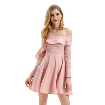 2019 Mini Dress Sexy Celebrity Backless Slash Neck Women Full Pink Ruffles Night Club Bandage Body con Party Dresses Wholesale
2019 Mini Dress Sexy Celebrity Backless Slash Neck Women Full Pink Ruffles Night Club Bandage Body con Party Dresses Wholesale