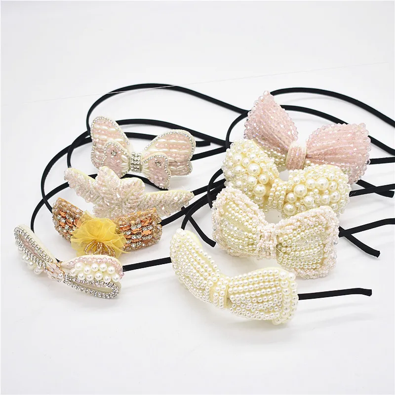 High-grade bows faux pearls Hairband layered bow bandage on head band hair layers for hair accessories girls baby 1 pcs
High-grade bows faux pearls Hairband layered bow bandage on head band hair layers for hair accessories girls baby 1 pcs