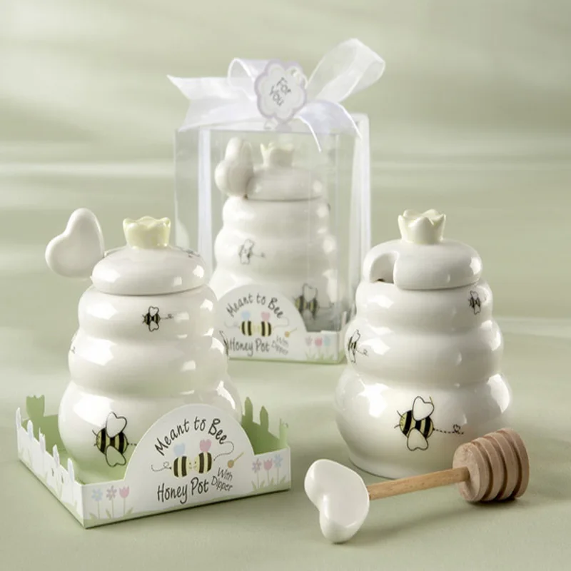 50PCS Meant to Bee Ceramic Honey Pot with Wooden Dipper Good For Wedding&Bridal Shower Favors
50PCS Meant to Bee Ceramic Honey Pot with Wooden Dipper Good For Wedding&Bridal Shower Favors