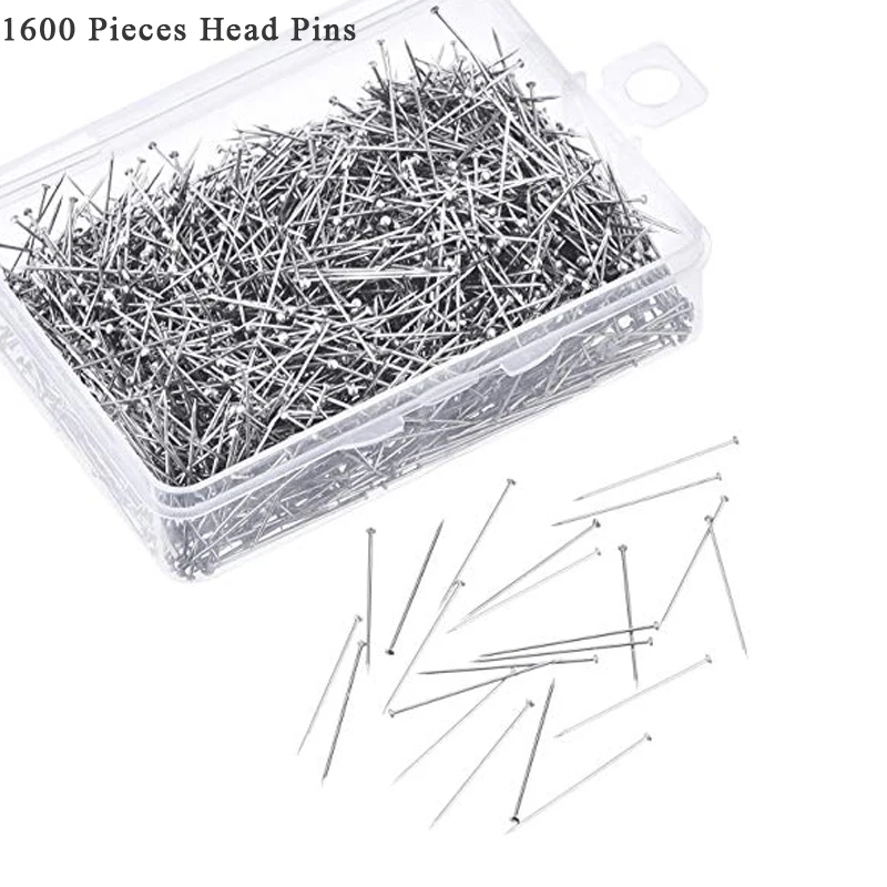 1600 Pieces Head Pins Fine Satin Pin Dressmaker Pins for Jewelry Making Sewing and Craft Stainless Steel 1 1/16 Inch
1600 Pieces Head Pins Fine Satin Pin Dressmaker Pins for Jewelry Making Sewing and Craft Stainless Steel 1 1/16 Inch