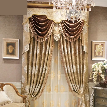 luxury European high precision jacquard curtains high-grade living room bedroom full custom luxury curtain valance E463
luxury European high precision jacquard curtains high-grade living room bedroom full custom luxury curtain valance E463
