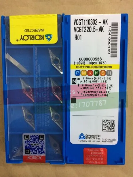 10PCS VCGT110302/VCGT110304-AK H01 Turning carbide inserts for SVJCR/SVVCN, Suitable for processing of Aluminium&Copper
10PCS VCGT110302/VCGT110304-AK H01 Turning carbide inserts for SVJCR/SVVCN, Suitable for processing of Aluminium&Copper