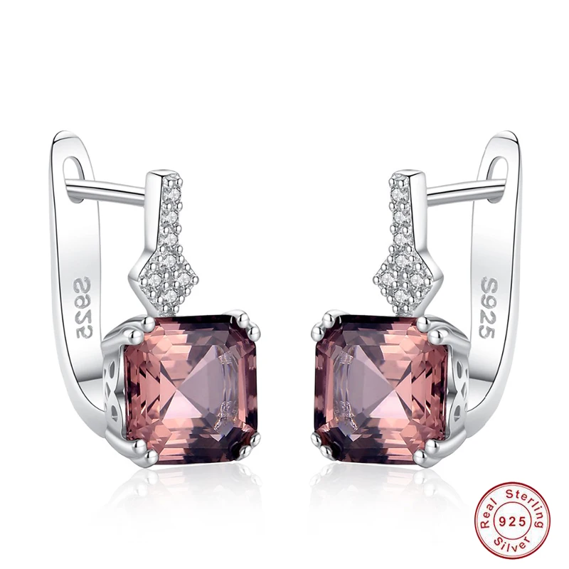 925 Stud earrings 925 sterling silver Luxury Square Bright Cut Smoky Stone Stud Earrings Lady Party Jewelry boucle d'oreille
925 Stud earrings 925 sterling silver Luxury Square Bright Cut Smoky Stone Stud Earrings Lady Party Jewelry boucle d'oreille