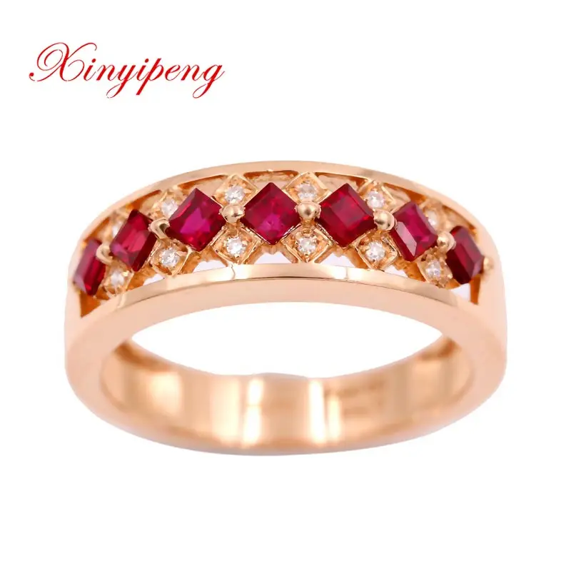 Xin yi peng 18 k rose gold inlaid natural pigeons red ruby ring women ring with diamond hollow out vintage simple fine Au750
Xin yi peng 18 k rose gold inlaid natural pigeons red ruby ring women ring with diamond hollow out vintage simple fine Au750
