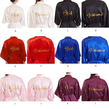 Womens Faux Silk Kimono Short Bath Robe Bride Bridesmaid Glitter Gold Letters Nightgown Belted Wedding Getting Ready Sleepwear
Womens Faux Silk Kimono Short Bath Robe Bride Bridesmaid Glitter Gold Letters Nightgown Belted Wedding Getting Ready Sleepwear