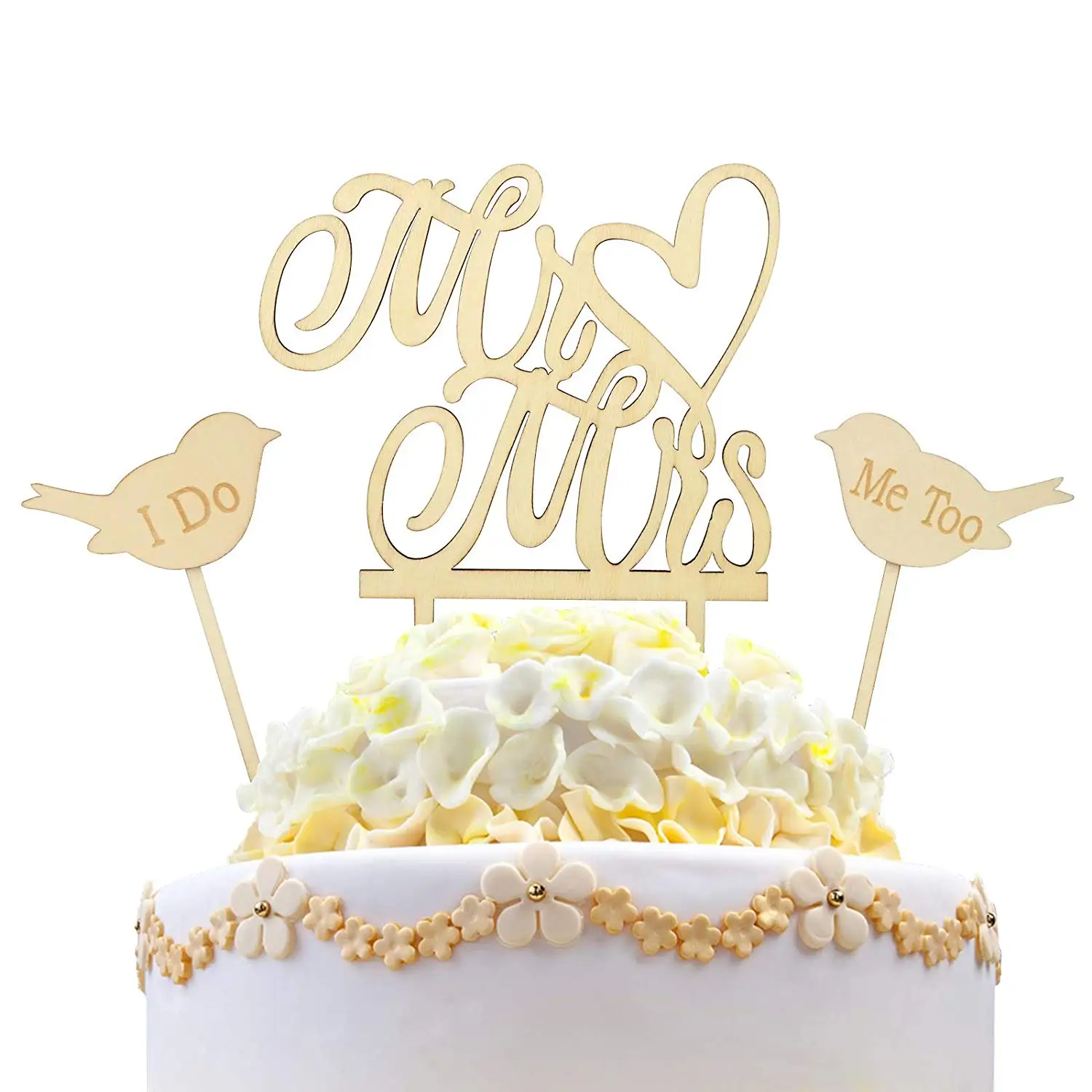 METABLE 2SET Mr and Mrs Retro Wooden Cake Topper with I DO and ME Too Love Birds for Wedding Valentine Cake Decoration
METABLE 2SET Mr and Mrs Retro Wooden Cake Topper with I DO and ME Too Love Birds for Wedding Valentine Cake Decoration