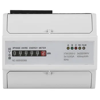 1 Pcs Kwh Meter 3 X 220V/380V Digital 3-Phase 4 Wire 7P Din-Rail Electric Meter Electronic Kwh Meter 
1 Pcs Kwh Meter 3 X 220V/380V Digital 3-Phase 4 Wire 7P Din-Rail Electric Meter Electronic Kwh Meter