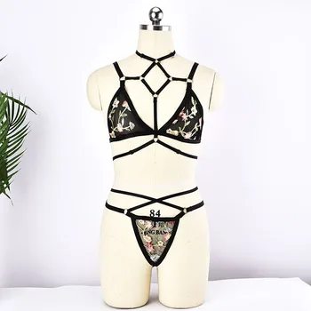 Sexy Body Cage Harness Bra Gothic Transparent Lace Lingerie Women Black Body Bondage Harness Belt G-string Bottom Panties Briefs
Sexy Body Cage Harness Bra Gothic Transparent Lace Lingerie Women Black Body Bondage Harness Belt G-string Bottom Panties Briefs