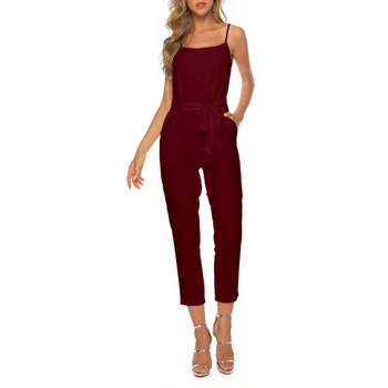 2019 Fashion Women Belt Plus Size Holiday Jumpsuit Solid Sleeveless Loose Playsuit Spaghetti Lace Up Casual Bodysuit
2019 Fashion Women Belt Plus Size Holiday Jumpsuit Solid Sleeveless Loose Playsuit Spaghetti Lace Up Casual Bodysuit