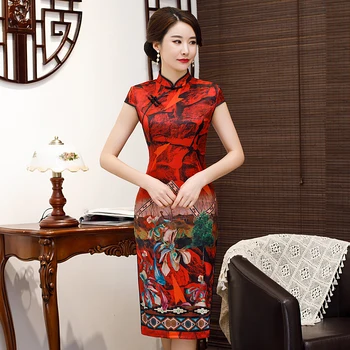Red Classic Women Cheongsam Printed Flower Evening Dress Traditional Chinese Female Mandarin Collar Qipao Vestidos Plus Size 3XL
Red Classic Women Cheongsam Printed Flower Evening Dress Traditional Chinese Female Mandarin Collar Qipao Vestidos Plus Size 3XL