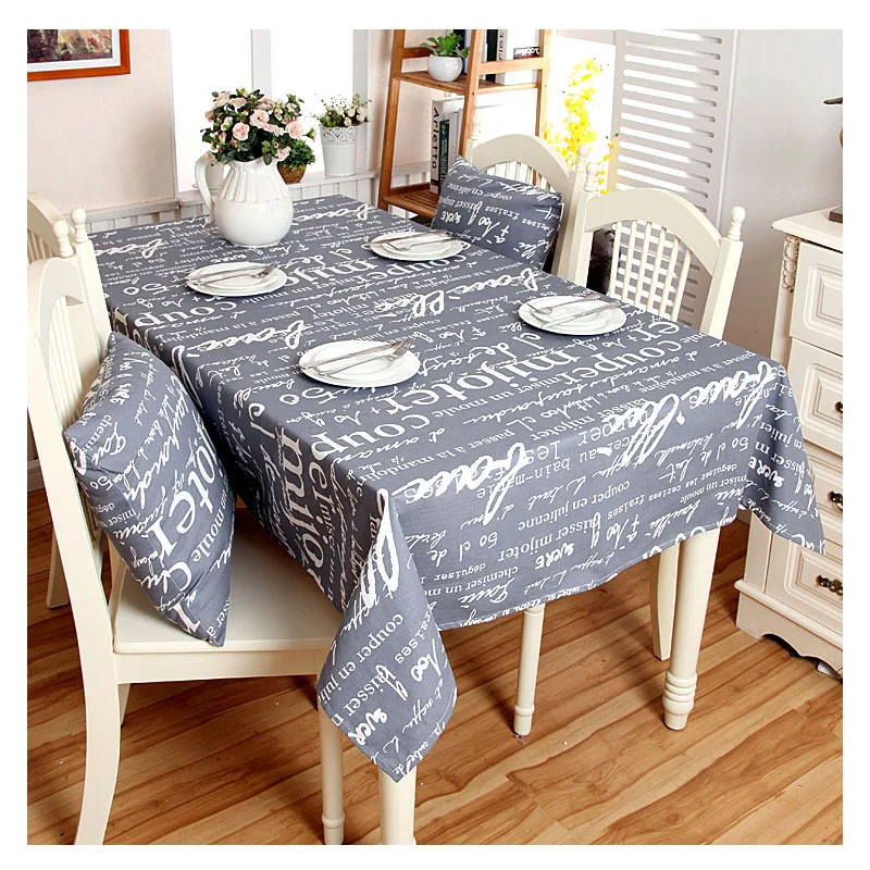 Thick cotton table cloth gray letter printed rectangular tablecloth for kitchen modern home decorative dinning table cover
Thick cotton table cloth gray letter printed rectangular tablecloth for kitchen modern home decorative dinning table cover