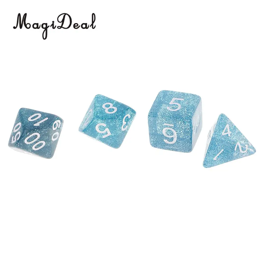 MagiDeal 42Pcs/Lot Double Colors Acrylic Polyhedral Dice 16mm for Dungeons Dragons DND MTG RPG Table Party Game Pub Bar Toys