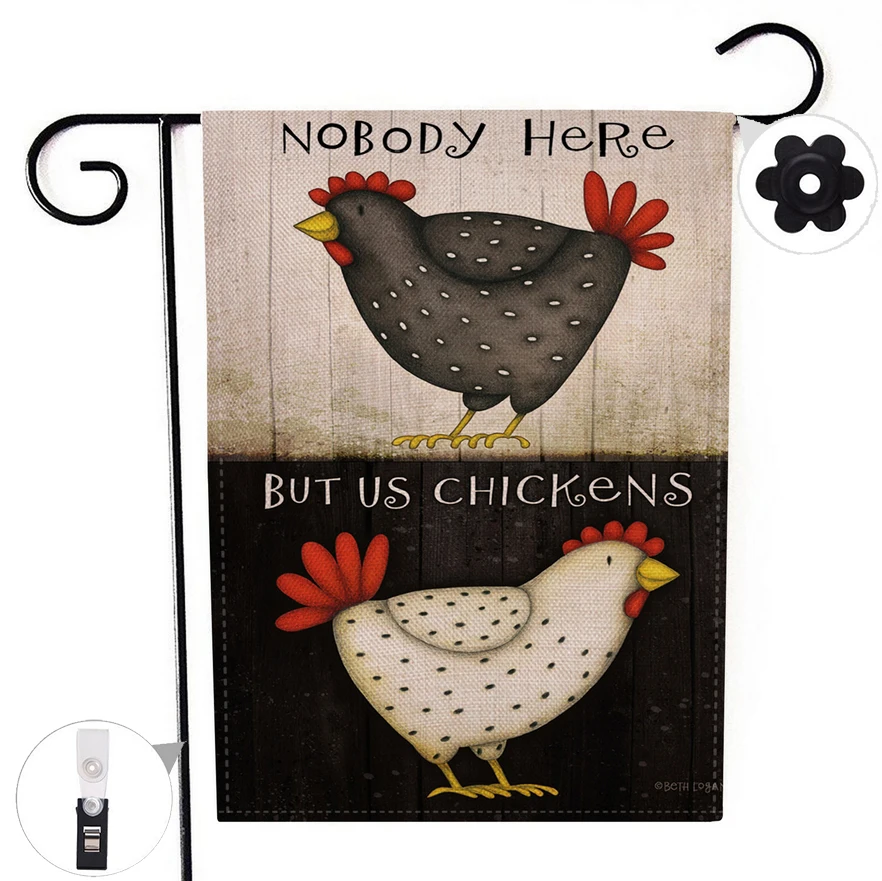 Two-sided Black White Chicken Garden Flag Banner with Windproof Rubber Stopper Clip 12.5''x18.5'' 32x47cm, free shipping
Two-sided Black White Chicken Garden Flag Banner with Windproof Rubber Stopper Clip 12.5''x18.5'' 32x47cm, free shipping