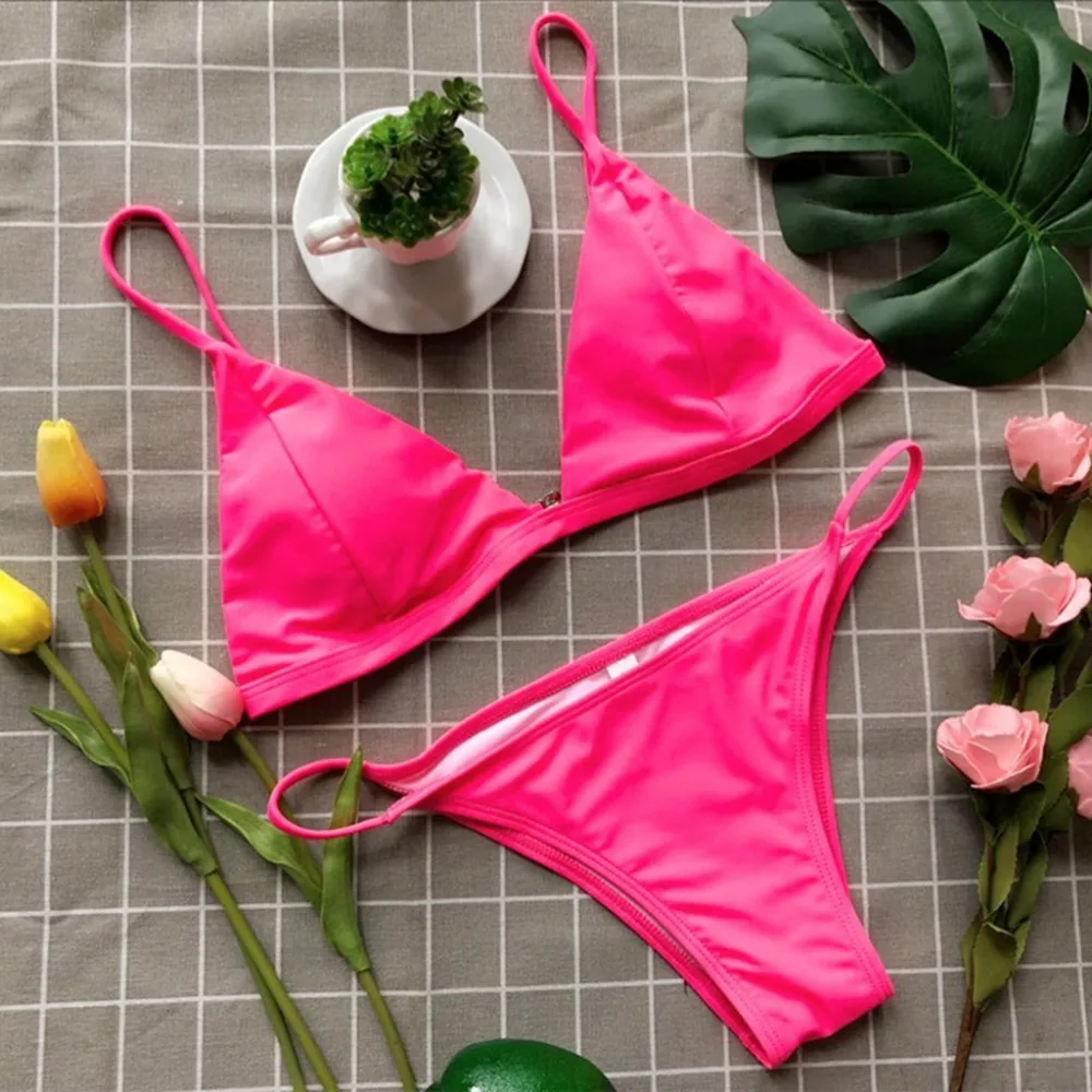 2018 Newest Triangle Bikini Set Triangle Solid Color Tankini Sexy Brazilian Low Waist Biquini maillot de bain femme bathing suit
2018 Newest Triangle Bikini Set Triangle Solid Color Tankini Sexy Brazilian Low Waist Biquini maillot de bain femme bathing suit