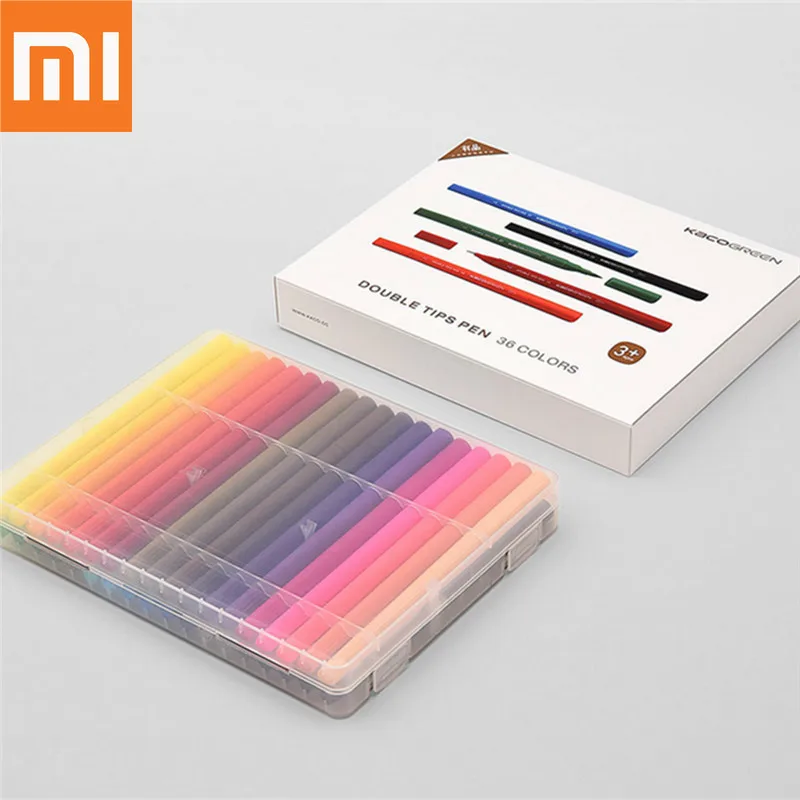 Оригинальный набор акварельных ручек Xiaomi 36 шт. с двойной головкой для рисования