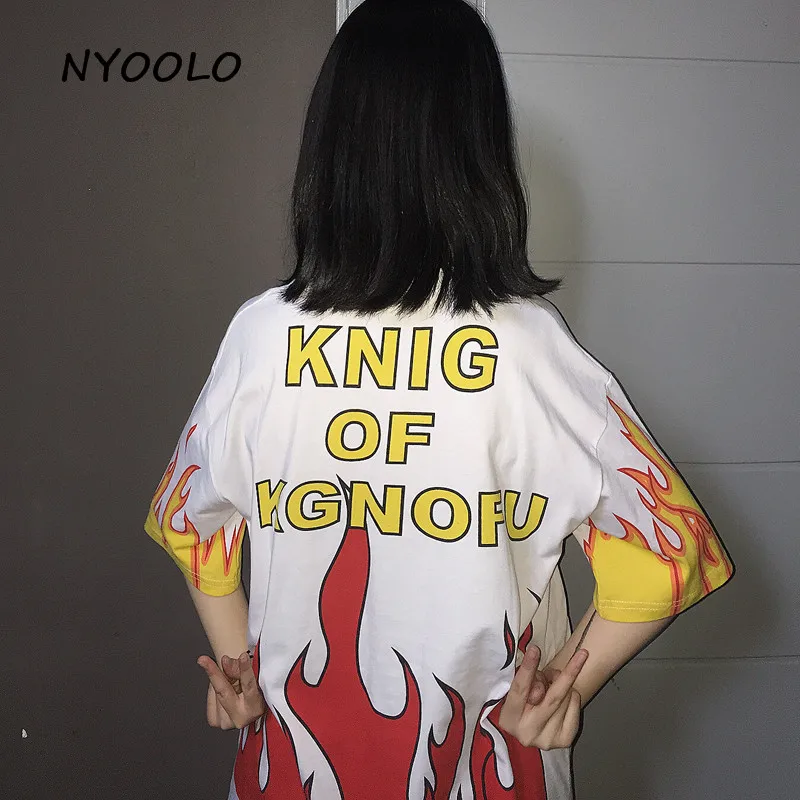 NYOOLO Harajuku style flame letters print t shirt 2018 summer streetwear loose short sleeve O-neck t-shirt women clothing tops
NYOOLO Harajuku style flame letters print t shirt 2018 summer streetwear loose short sleeve O-neck t-shirt women clothing tops