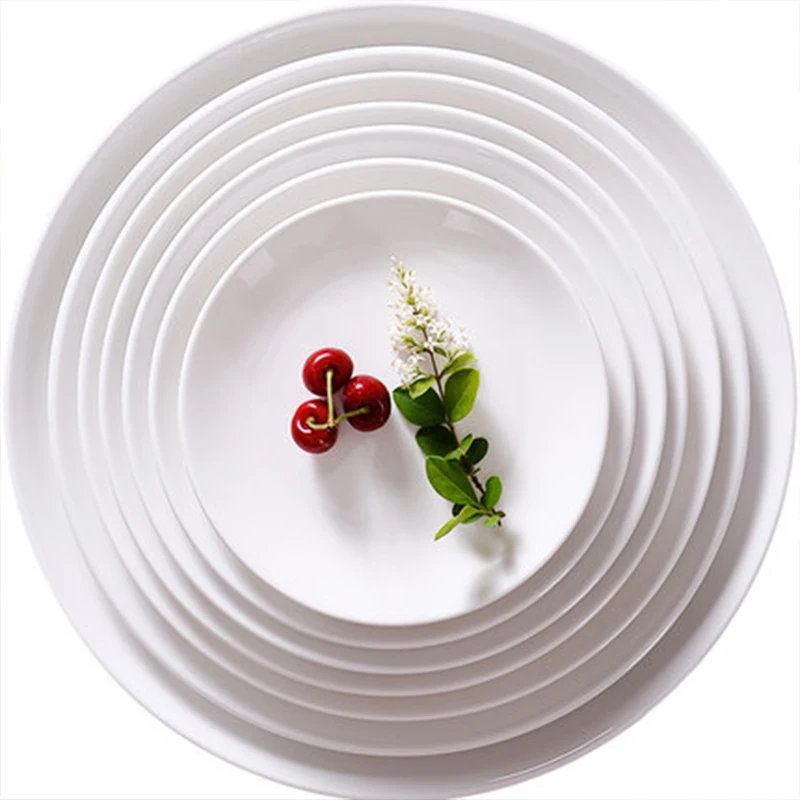 White round hotel supplies tableware ceramic dish home cake snack pasta plate bone dish western steak plate
White round hotel supplies tableware ceramic dish home cake snack pasta plate bone dish western steak plate