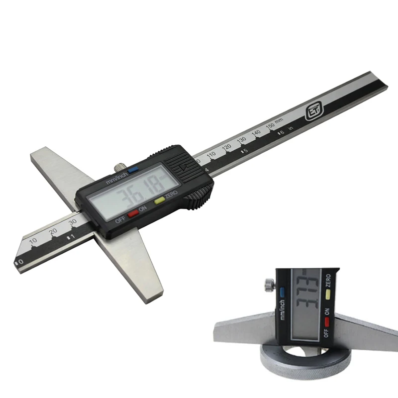 0-150mm 6" Metric Imperial Digital Depth Vernier Caliper Micrometer Stainless Steel Electric Digital Depth Gauge
0-150mm 6" Metric Imperial Digital Depth Vernier Caliper Micrometer Stainless Steel Electric Digital Depth Gauge