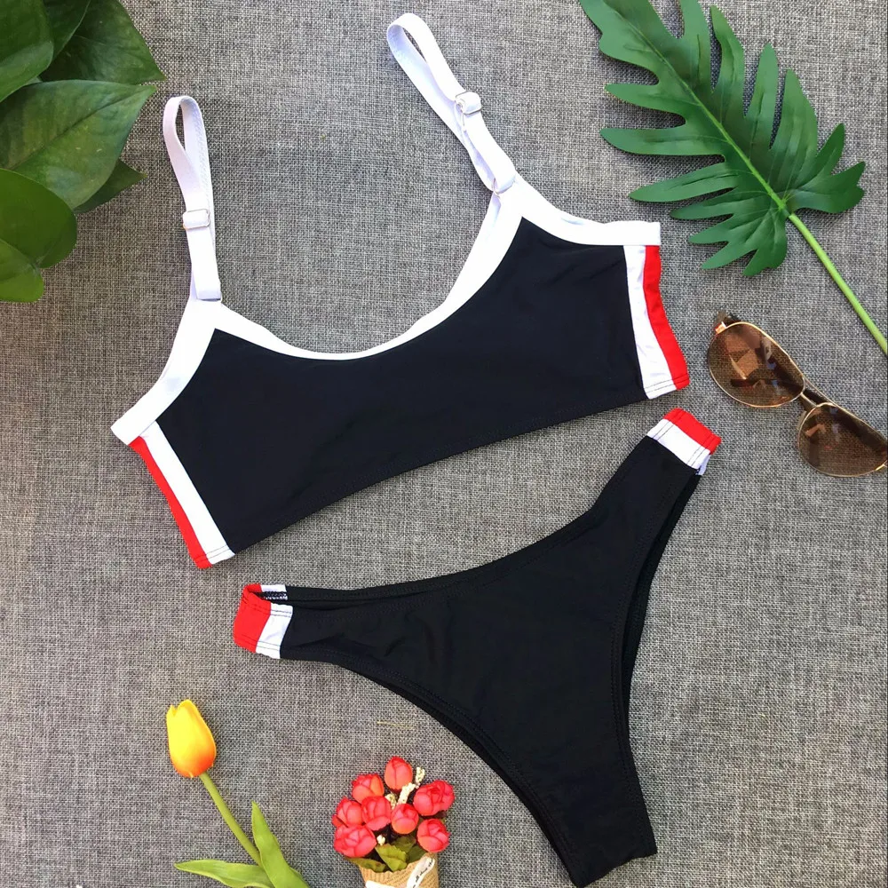Fashion Triangle Bather Suit Swimming Suit Colour Splicing Biquini Set Push Push-up Bra Bathing Women Tracksuit Sport Beachwear
Fashion Triangle Bather Suit Swimming Suit Colour Splicing Biquini Set Push Push-up Bra Bathing Women Tracksuit Sport Beachwear