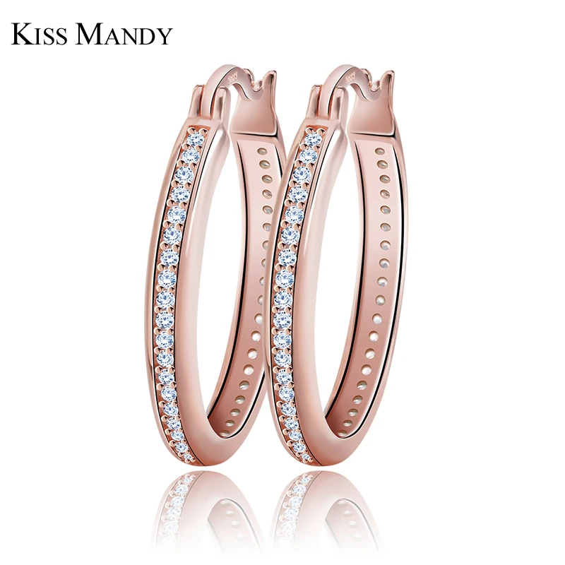 KISS MANDY Lady Hoop Earrings Silver Color Gold-color Rose Gold Color Hook Setting Shiny Zircon Jewelry Wholesale BirthdayLE140
KISS MANDY Lady Hoop Earrings Silver Color Gold-color Rose Gold Color Hook Setting Shiny Zircon Jewelry Wholesale BirthdayLE140