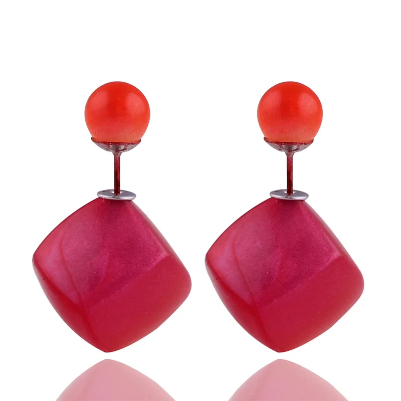 2016 Fashion Jewelry Gradual change Color Rhombus Geometry Double Sides Pearl Earrings Big Double Balls Stud Earrings Women
2016 Fashion Jewelry Gradual change Color Rhombus Geometry Double Sides Pearl Earrings Big Double Balls Stud Earrings Women