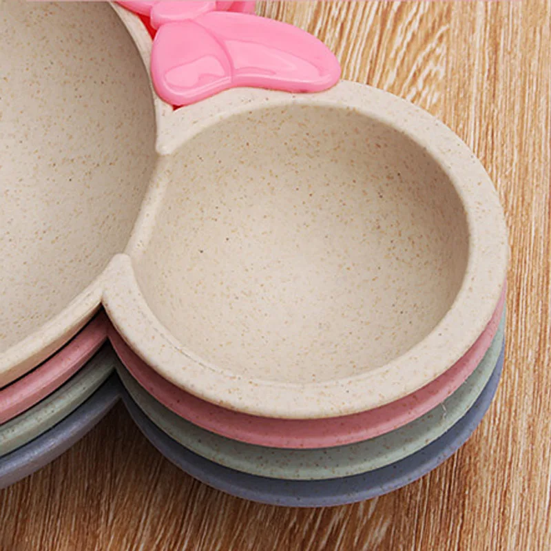 3 PcsSet Baby Food Storage Bamboo Tableware Solid Cute Dishes Kids Plate Bowl Eco-friendly Children Training Dinnerware BB5077 (1)
