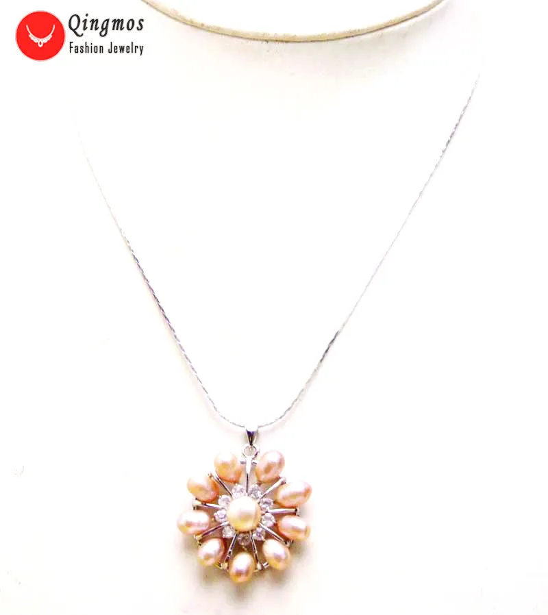 Qingmos Natural Pearl 32mm Flower Pendant Chokers Necklace for Women with 6-7mm Purple Rice Pearl 17" Silver Plated Chain ne6240
Qingmos Natural Pearl 32mm Flower Pendant Chokers Necklace for Women with 6-7mm Purple Rice Pearl 17" Silver Plated Chain ne6240