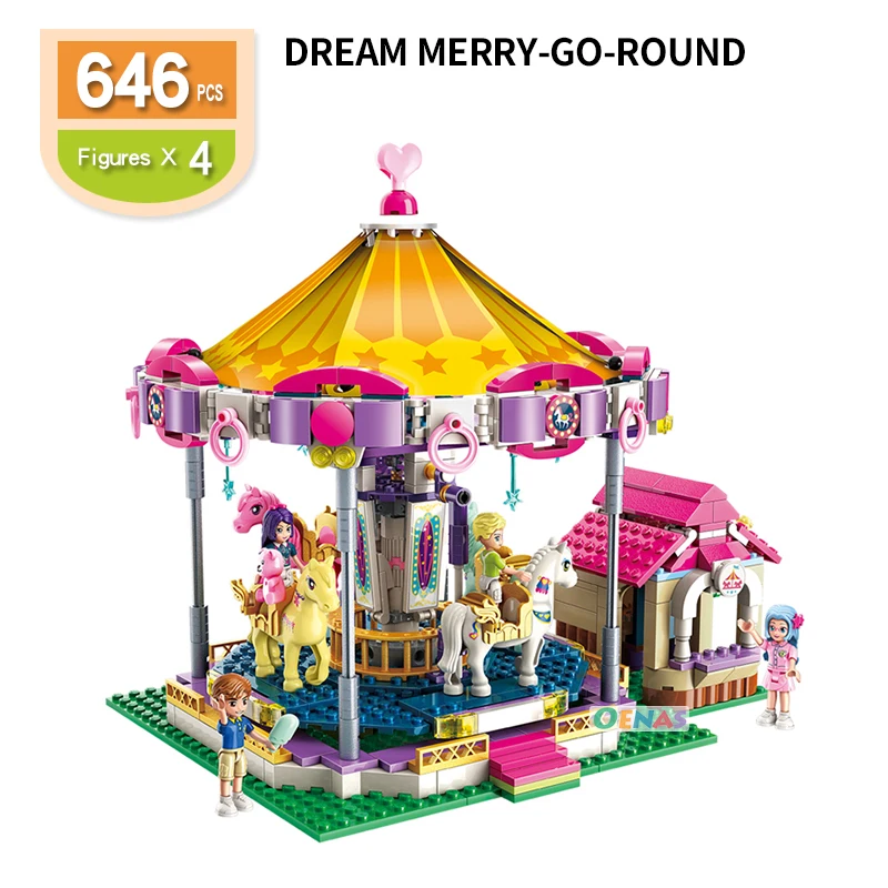 Girls compatible Friends Amusement Park Princess whirligig merry-go-round DIY Building Blocks Brick kids Toys children gift
Girls compatible Friends Amusement Park Princess whirligig merry-go-round DIY Building Blocks Brick kids Toys children gift