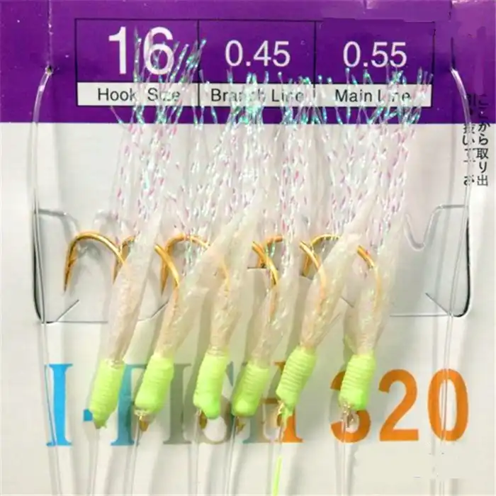 Fishing Rigs Bait Lures Freshwater Saltwater Sea Rigs Glow Rigs with Fish Skin//Feather Hooks Size #4#6#8 Pack of 10
