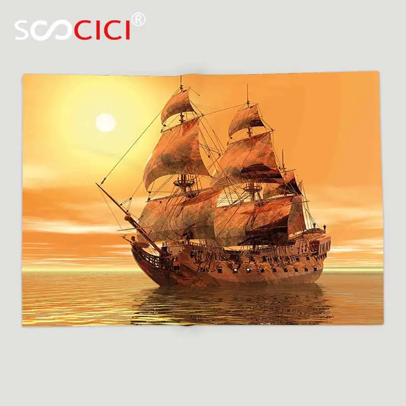 Custom Soft Fleece Throw Blanket Ancient Ocean Sealife Wavy Pirate Ship Sailing in a Glass Water Image Redwood Marigold
Custom Soft Fleece Throw Blanket Ancient Ocean Sealife Wavy Pirate Ship Sailing in a Glass Water Image Redwood Marigold