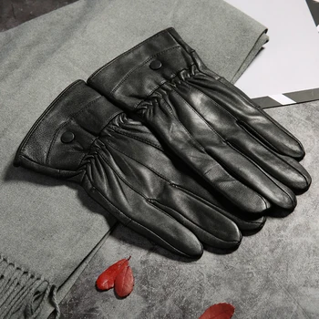 2018 Winter Men Warm Fleece Gloves Genuine Sheep Leather Gloves Men Driving Leather Gloves Mittens Male Outdoor Guantes 
2018 Winter Men Warm Fleece Gloves Genuine Sheep Leather Gloves Men Driving Leather Gloves Mittens Male Outdoor Guantes