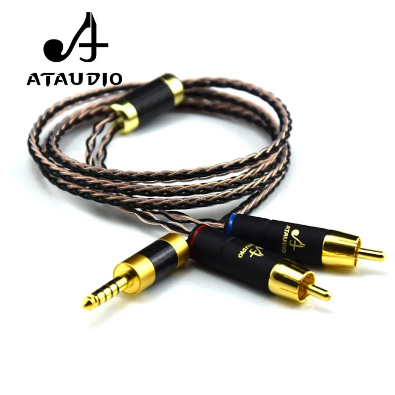 Аудиокабель ATAUDIO HIFI 4 мм на 2 RCA Sony WM1A/1Z PHA 1A/2A Z1R обновленный кабель|rca audio cable|upgrade
