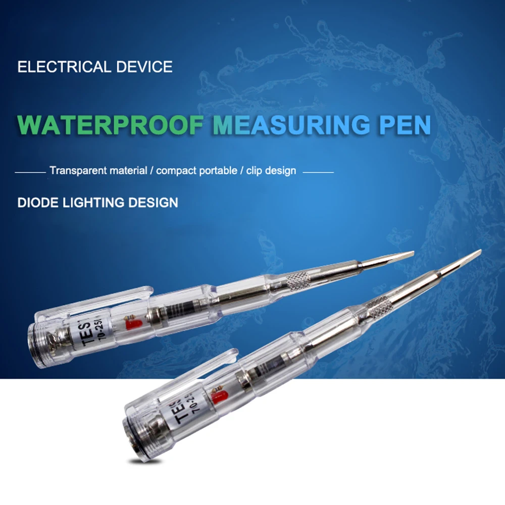 1Pc 70-250V Electrical Tester Screwdriver Test Probe Pen Voltage Detector Light Self-Testing Test Pen Waterproof AC DC Detector
1Pc 70-250V Electrical Tester Screwdriver Test Probe Pen Voltage Detector Light Self-Testing Test Pen Waterproof AC DC Detector