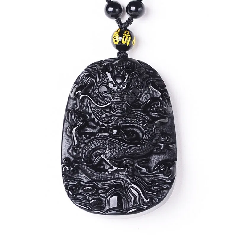 Natural Obsidian Dragon Pendant Necklace Man Exquisito Charm Jewellery Fashion Accessories Hand-Carved Luck Amulet Gifts
Natural Obsidian Dragon Pendant Necklace Man Exquisito Charm Jewellery Fashion Accessories Hand-Carved Luck Amulet Gifts